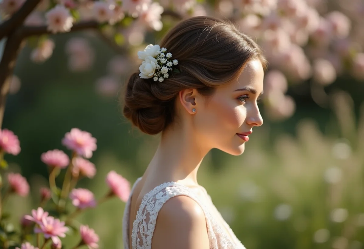 Réussir son chignon pour un mariage champêtre